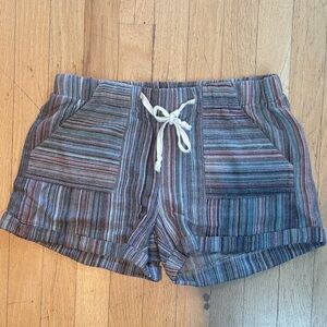ODDY Multicolor Striped Drawstring Boho Shorts